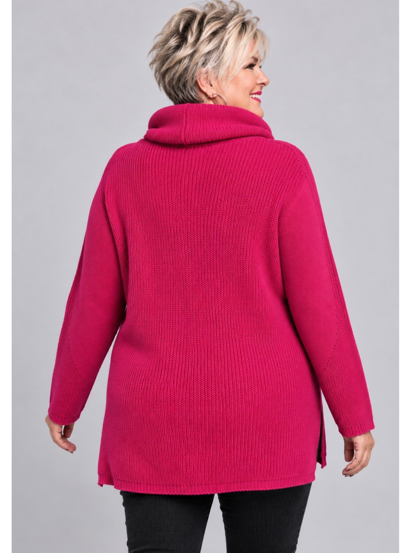 Heimod Strickpullover Baumwolle mit abnehmbarem Rollkragen – Pink, Schwarz, Ecru, Grün Gr. 44–60