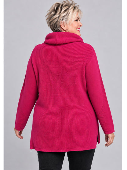 Heimod Strickpullover Baumwolle mit abnehmbarem Rollkragen – Pink, Schwarz, Ecru, Grün Gr. 44–60