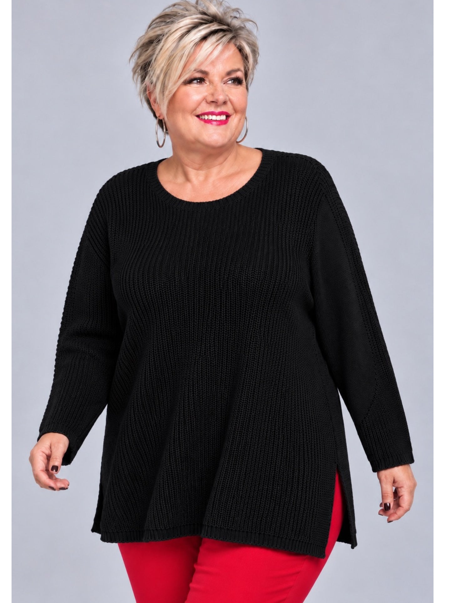 Heimod Strickpullover Baumwolle mit abnehmbarem Rollkragen – Pink, Schwarz, Ecru, Grün Gr. 44–60
