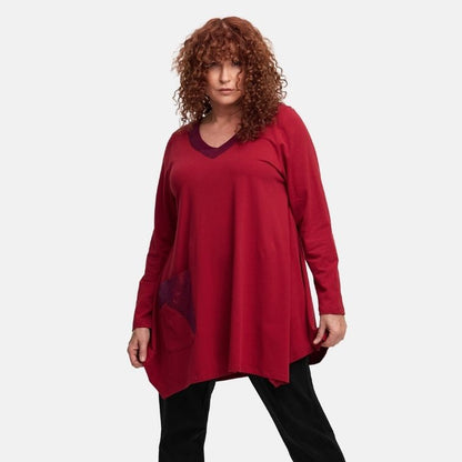 DYB – Do Your Best Tunika Rot – weich, edel & ausdrucksstark 42 44 46 48 50 52 54 56 58