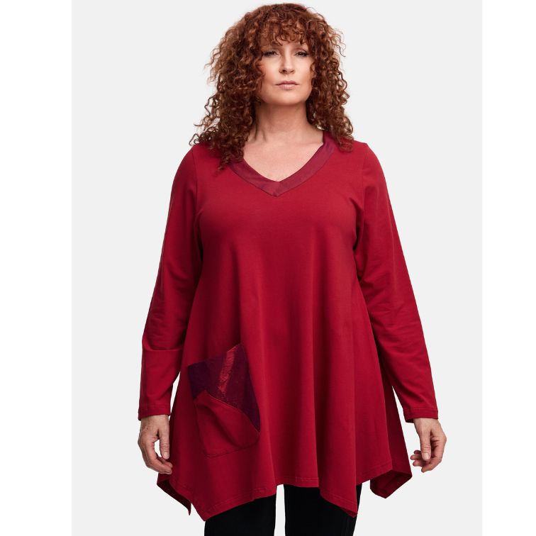 DYB – Do Your Best Tunika Rot – weich, edel & ausdrucksstark 42 44 46 48 50 52 54 56 58