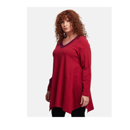 DYB – Do Your Best Tunika Rot – weich, edel & ausdrucksstark 42 44 46 48 50 52 54 56 58