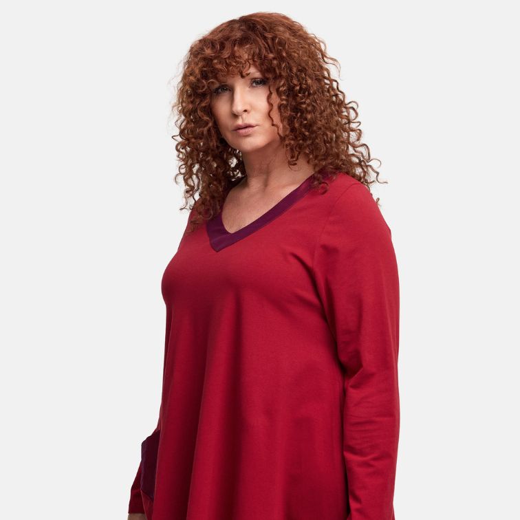 DYB – Do Your Best Tunika Rot – weich, edel & ausdrucksstark 42 44 46 48 50 52 54 56 58