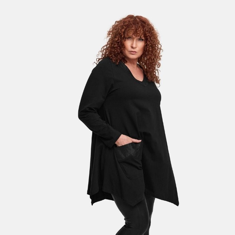 DYB – Do Your Best Tunika Schwarz – weich, edel & ausdrucksstark 42 44 46 48 50 52 54 56 58