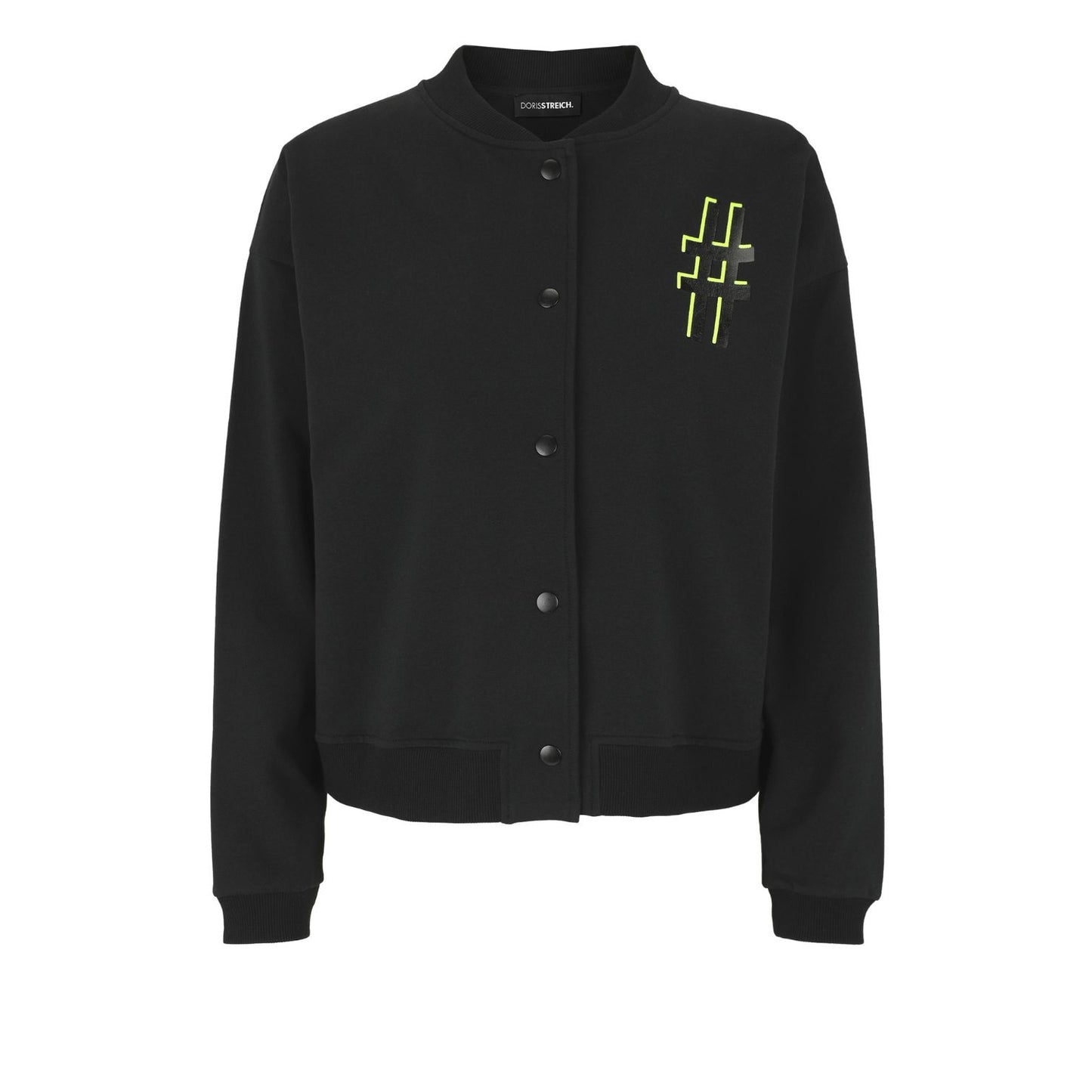 Doris Streich Bomberjacke Schwarz mit Neon-Print