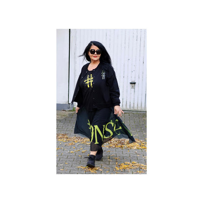 Doris Streich Bomberjacke Schwarz mit Neon-Print