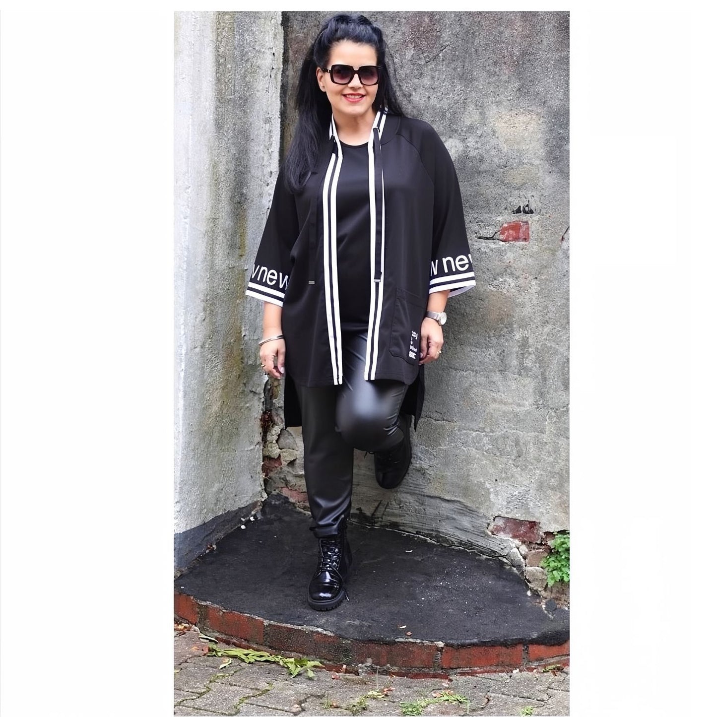 Doris Streich Cardigan Schwarz Streifen große Größen – Nickis XXL Fashion