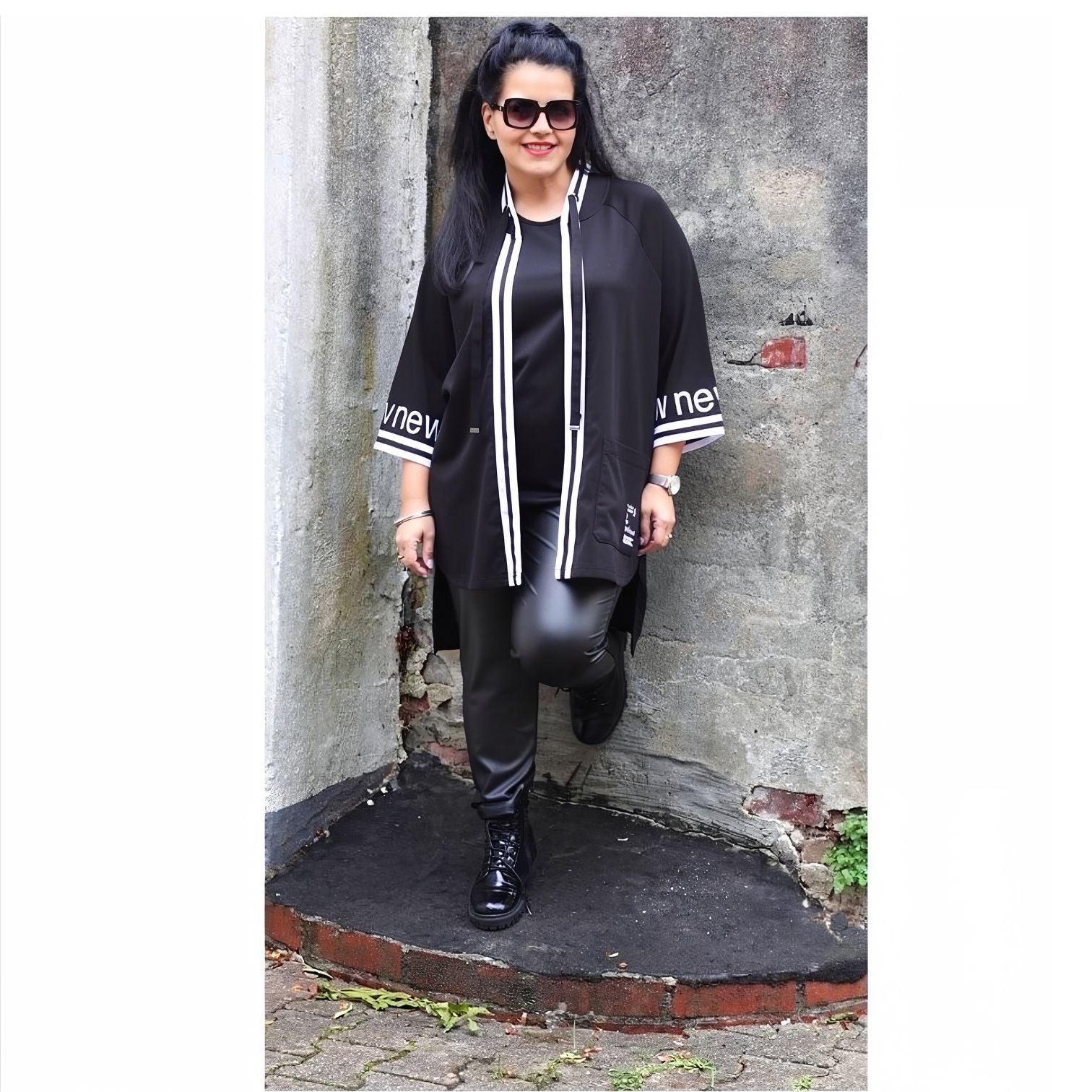 Doris Streich Cardigan Schwarz Streifen große Größen – Nickis XXL Fashion