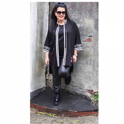 Doris Streich Cardigan Schwarz Streifen große Größen – Nickis XXL Fashion