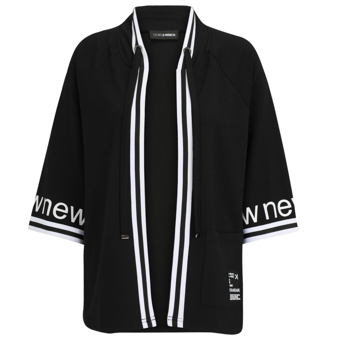 Doris Streich Cardigan Schwarz Streifen große Größen – Nickis XXL Fashion – Ansicht 2