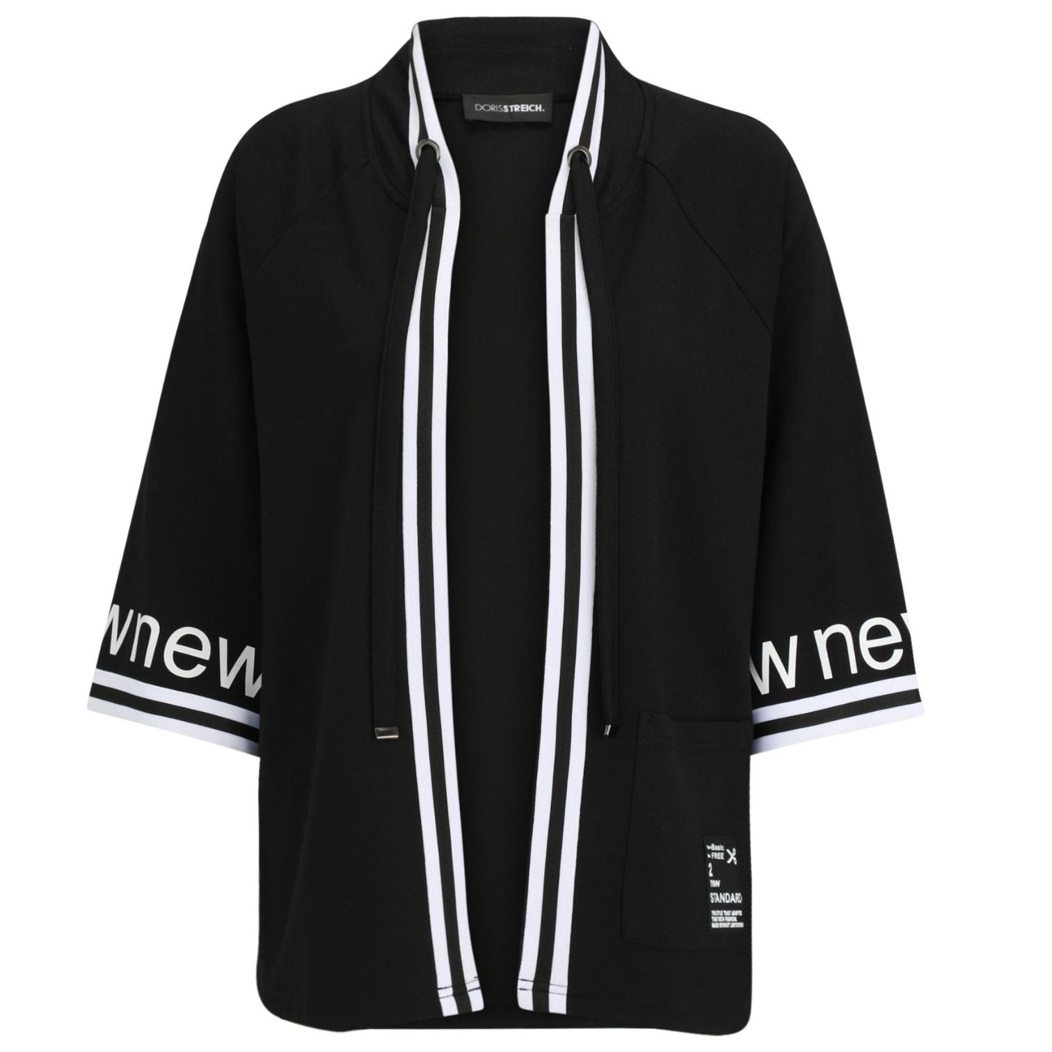 Doris Streich Cardigan Schwarz Streifen große Größen – Nickis XXL Fashion – Ansicht 2