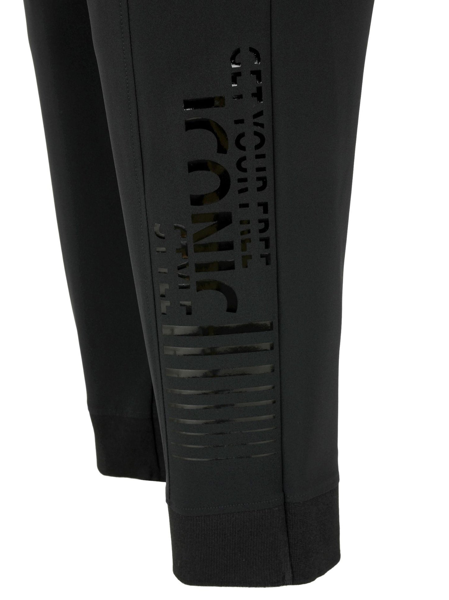 Doris Streich Hose mit Glanzprint und Tunnelzug schwarz