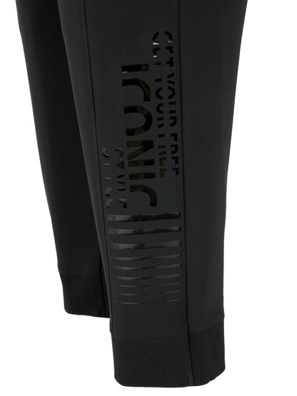 Doris Streich Hose mit Glanzprint und Tunnelzug schwarz