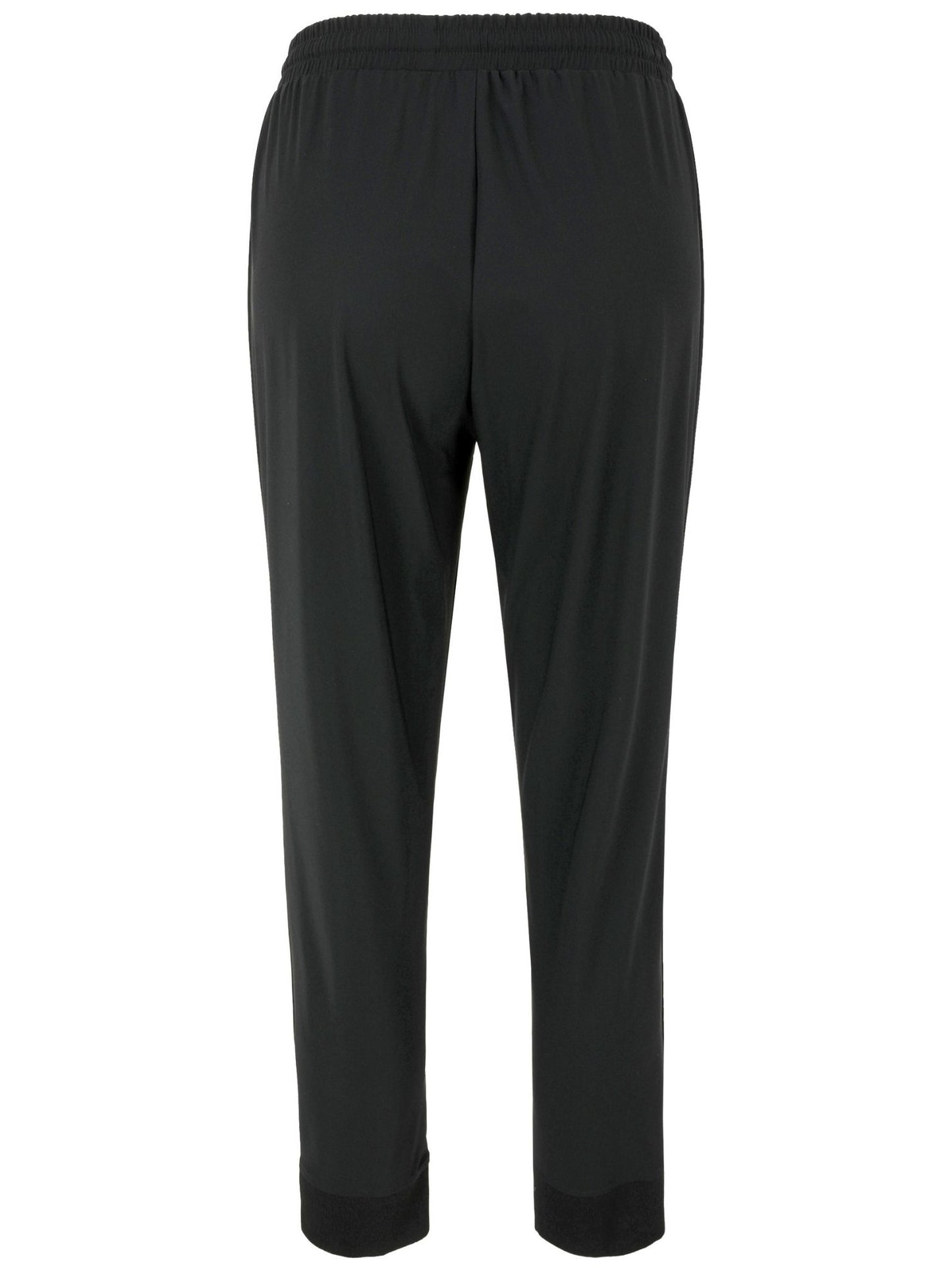 Doris Streich Hose mit Glanzprint und Tunnelzug schwarz