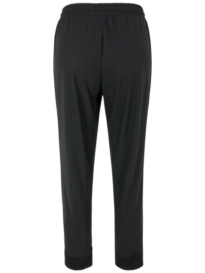 Doris Streich Hose mit Glanzprint und Tunnelzug schwarz