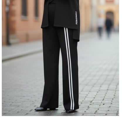 Doris Streich Hose Schwarz weiße Frontstreifen große Größen – Nickis XXL Fashion