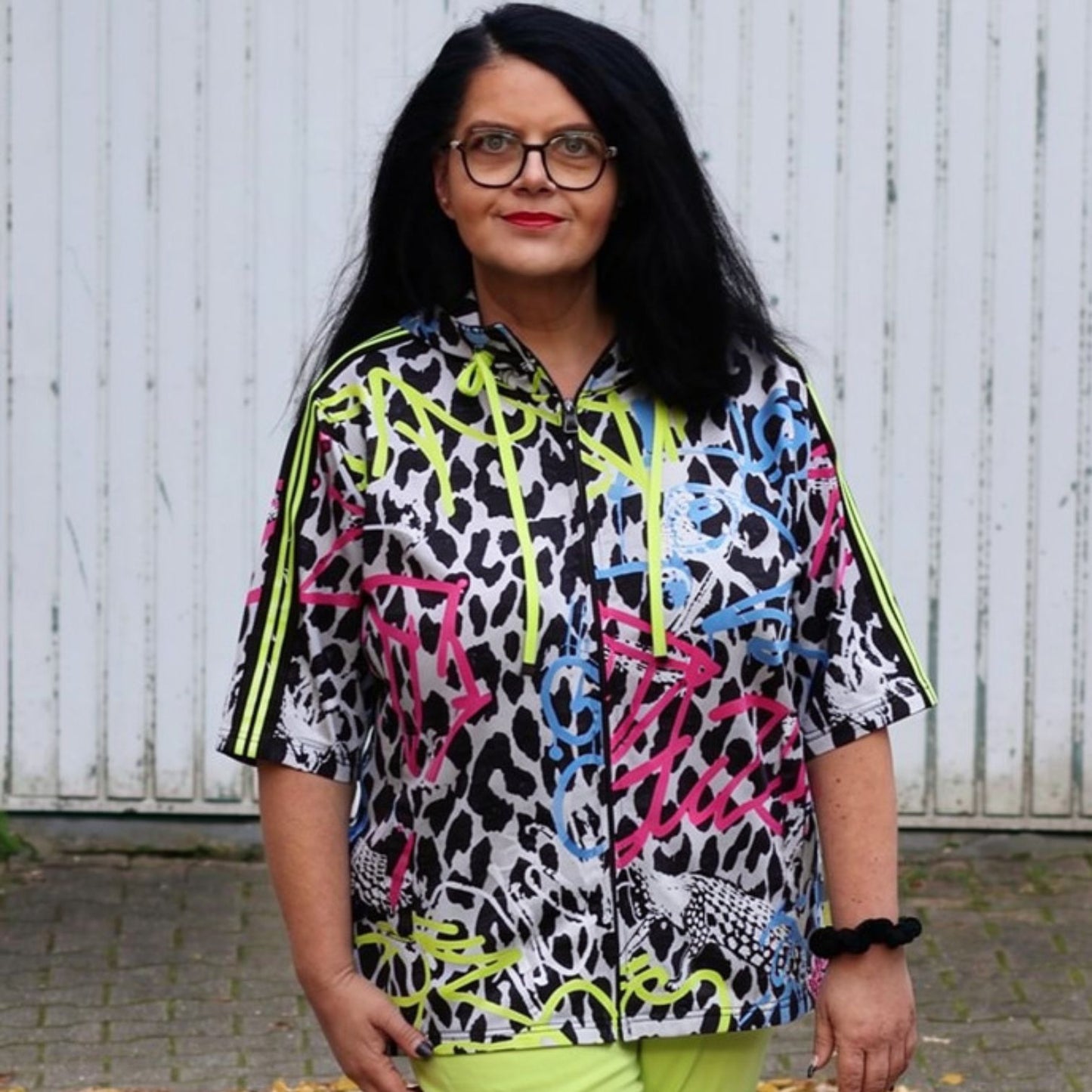 Doris Streich Jacke Schwarz Zebra Graffiti große Größen – Nickis XXL Fashion