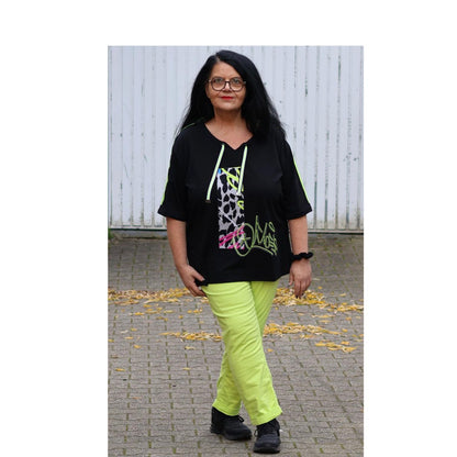 Doris Streich Jeanshose Neon-Grün Slim Fit