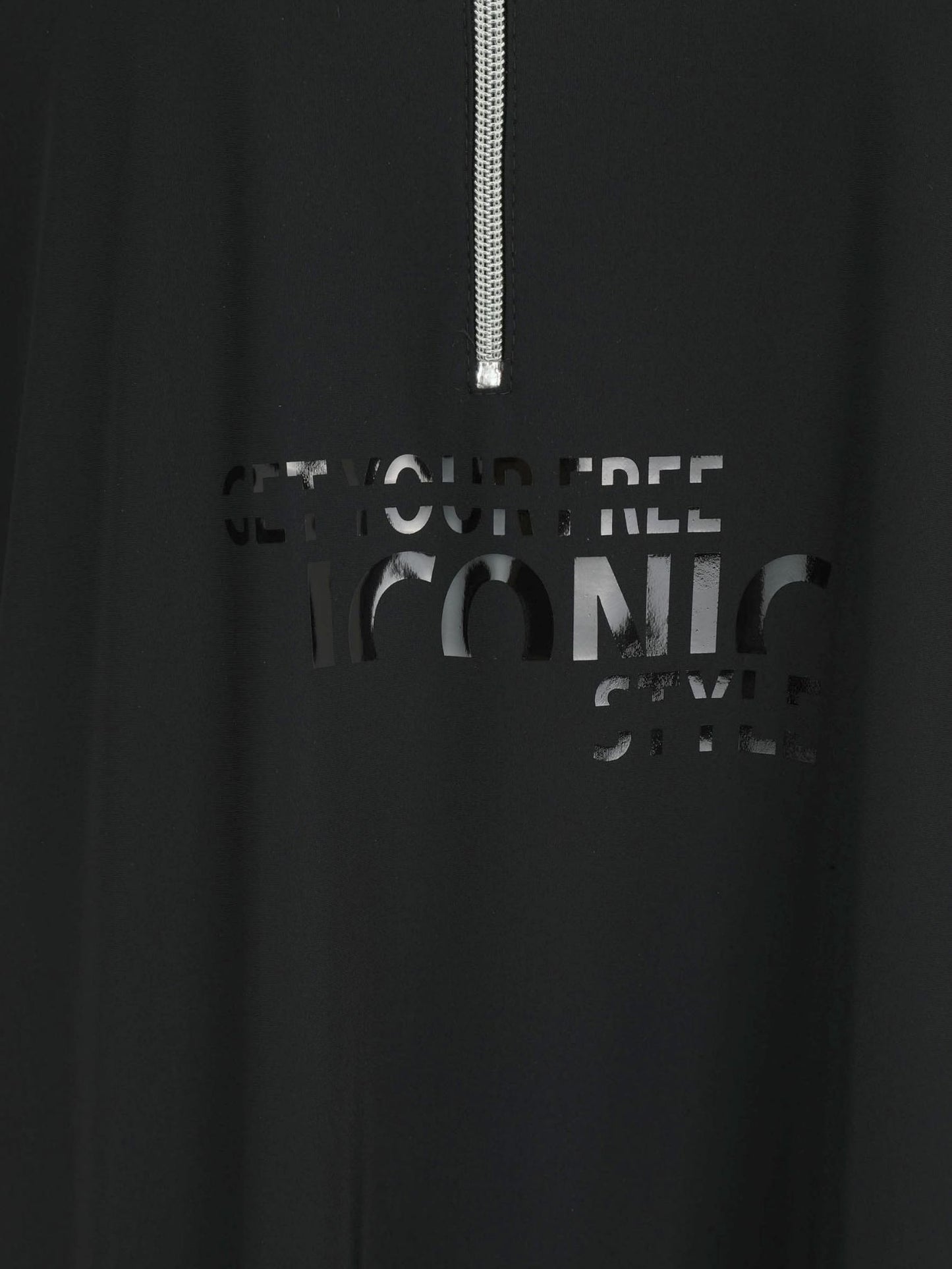 Doris Streich Kleid mit Reißverschluss und Glanzprint schwarz