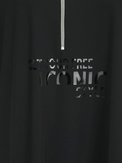 Doris Streich Kleid mit Reißverschluss und Glanzprint schwarz