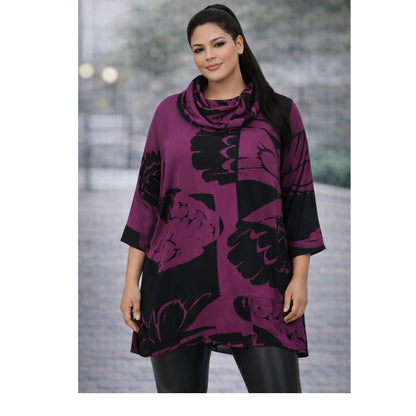 Doris Streich Oversize Shirt Beere Schwarz große Größen – Nickis XXL Fashion