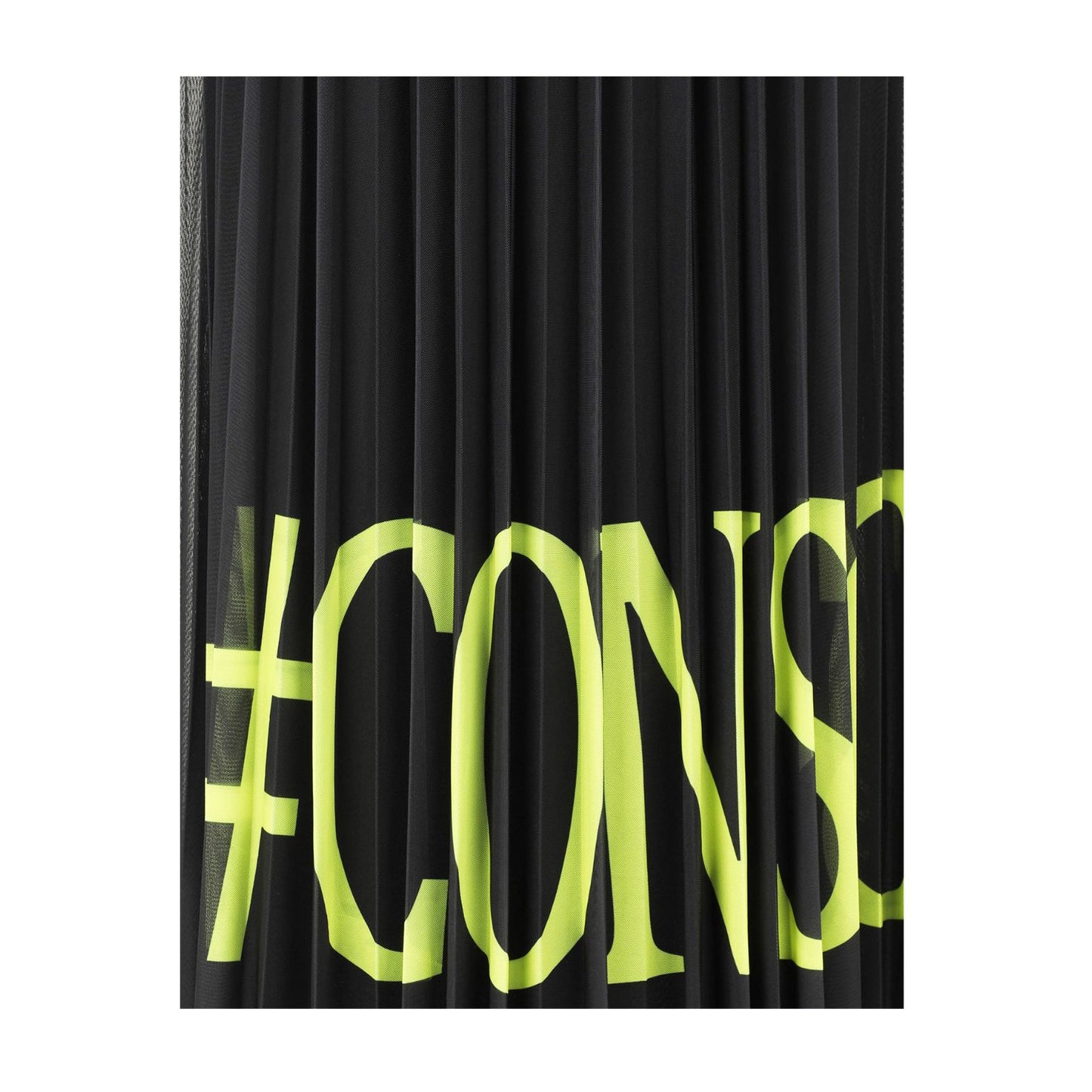 Doris Streich Plisseerock Schwarz mit Neon-Schriftzug