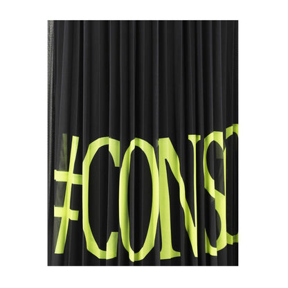 Doris Streich Plisseerock Schwarz mit Neon-Schriftzug