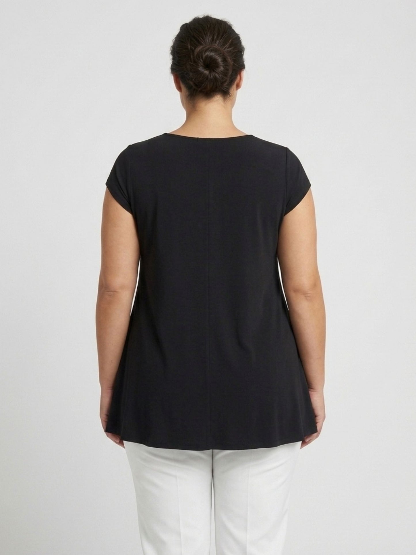 Doris Streich Shirt – Schwarz-Weiß Colorblock – schlank & elegant – Große Größen 44–56