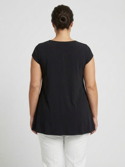 Doris Streich Shirt – Schwarz-Weiß Colorblock – schlank & elegant – Große Größen 44–56
