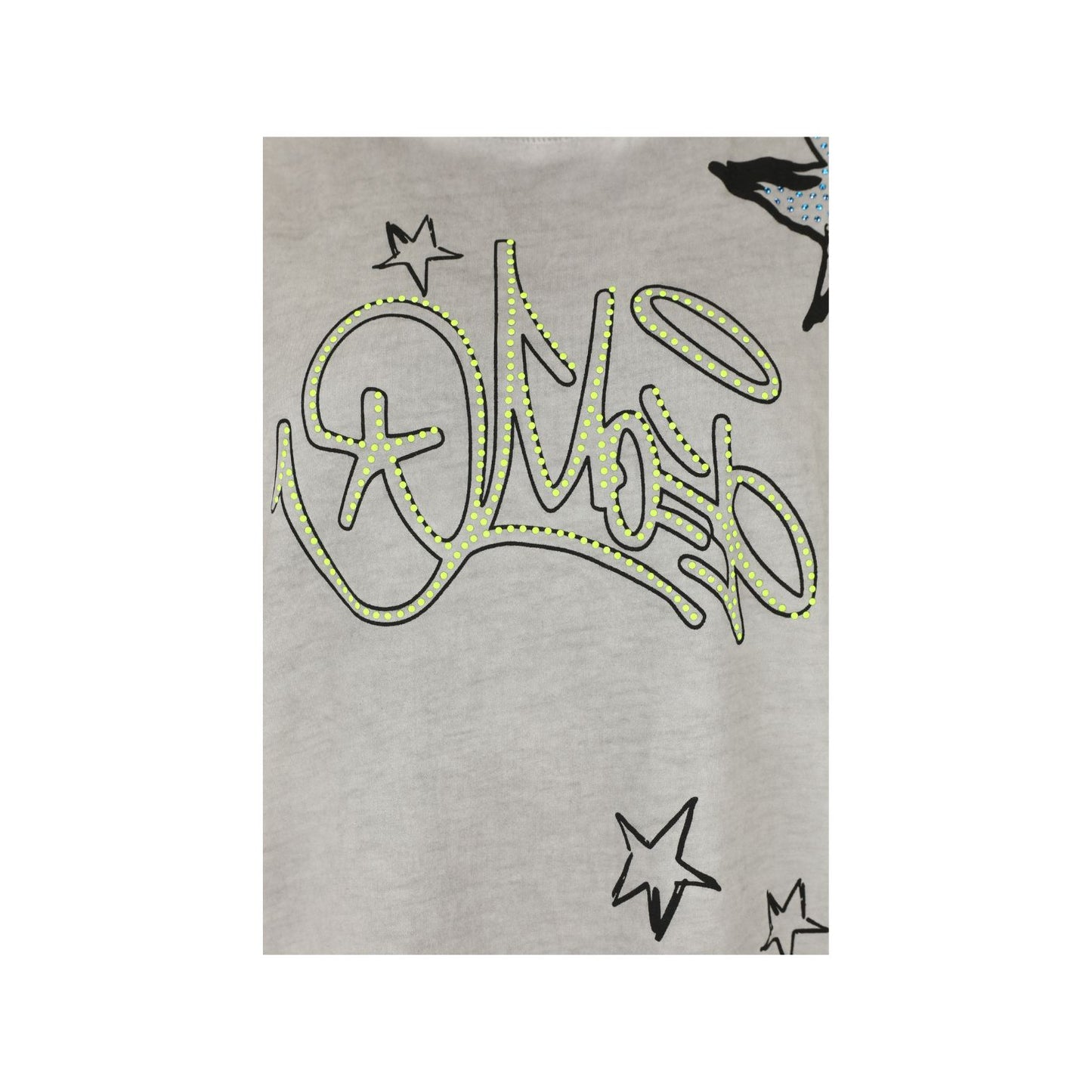 Doris Streich Shirt Grau mit Graffiti & Plättchen