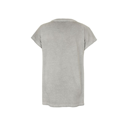 Doris Streich Shirt Grau mit Graffiti & Plättchen