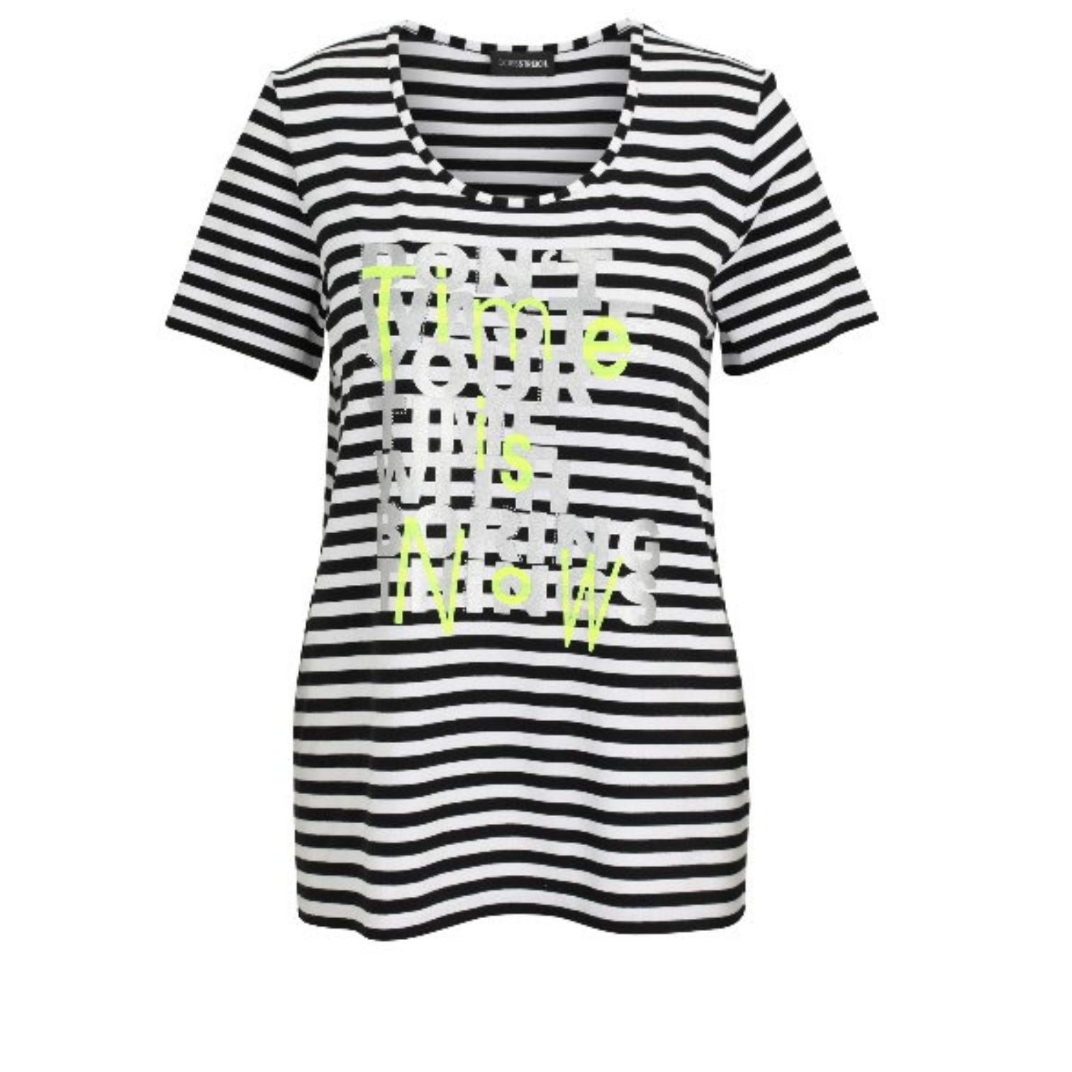 Doris Streich Shirt Schwarz-Weiß gestreift Strass große Größen – Nickis XXL Fashion – Ansicht 4