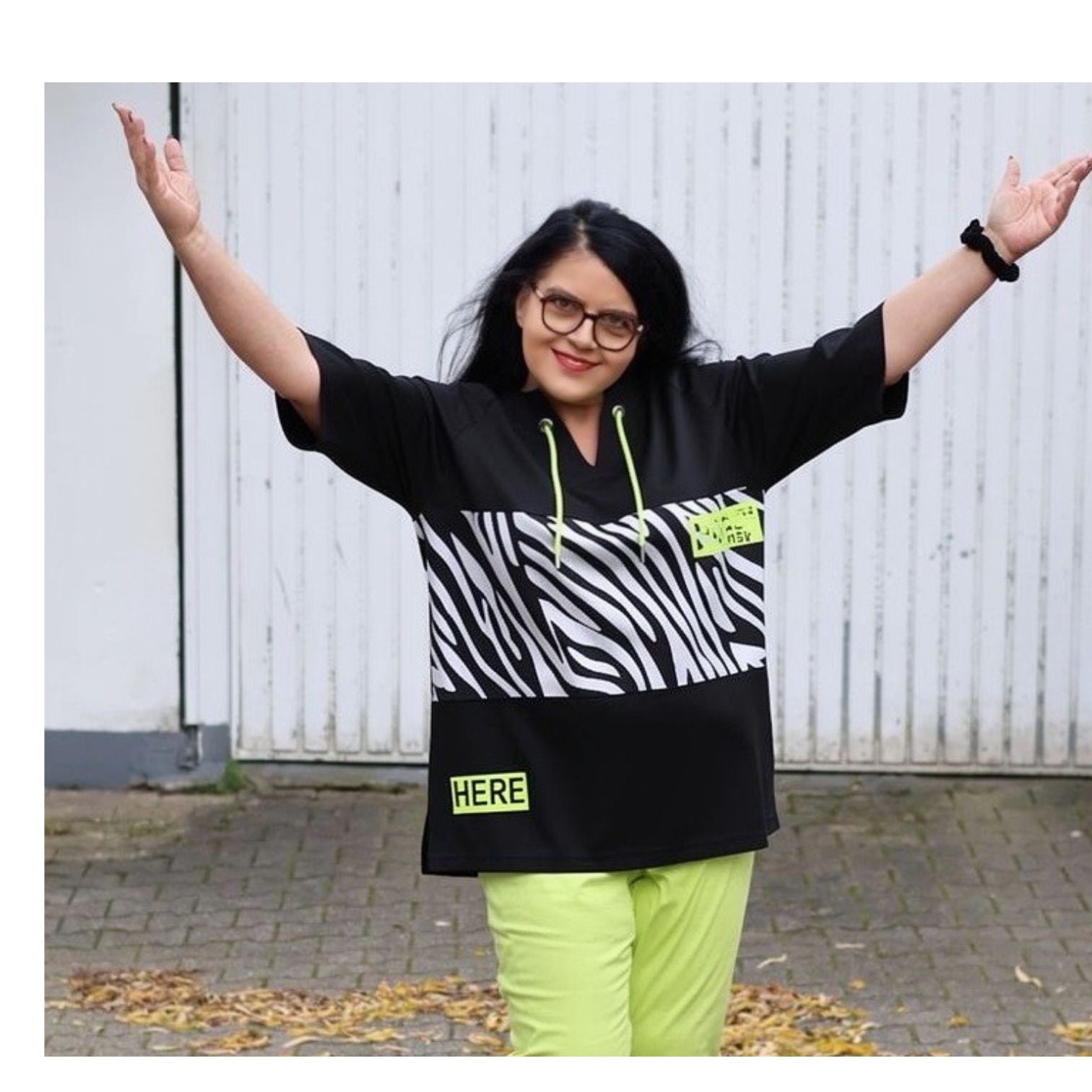 Doris Streich Shirt Schwarz Zebra Neon große Größen – Nickis XXL Fashion