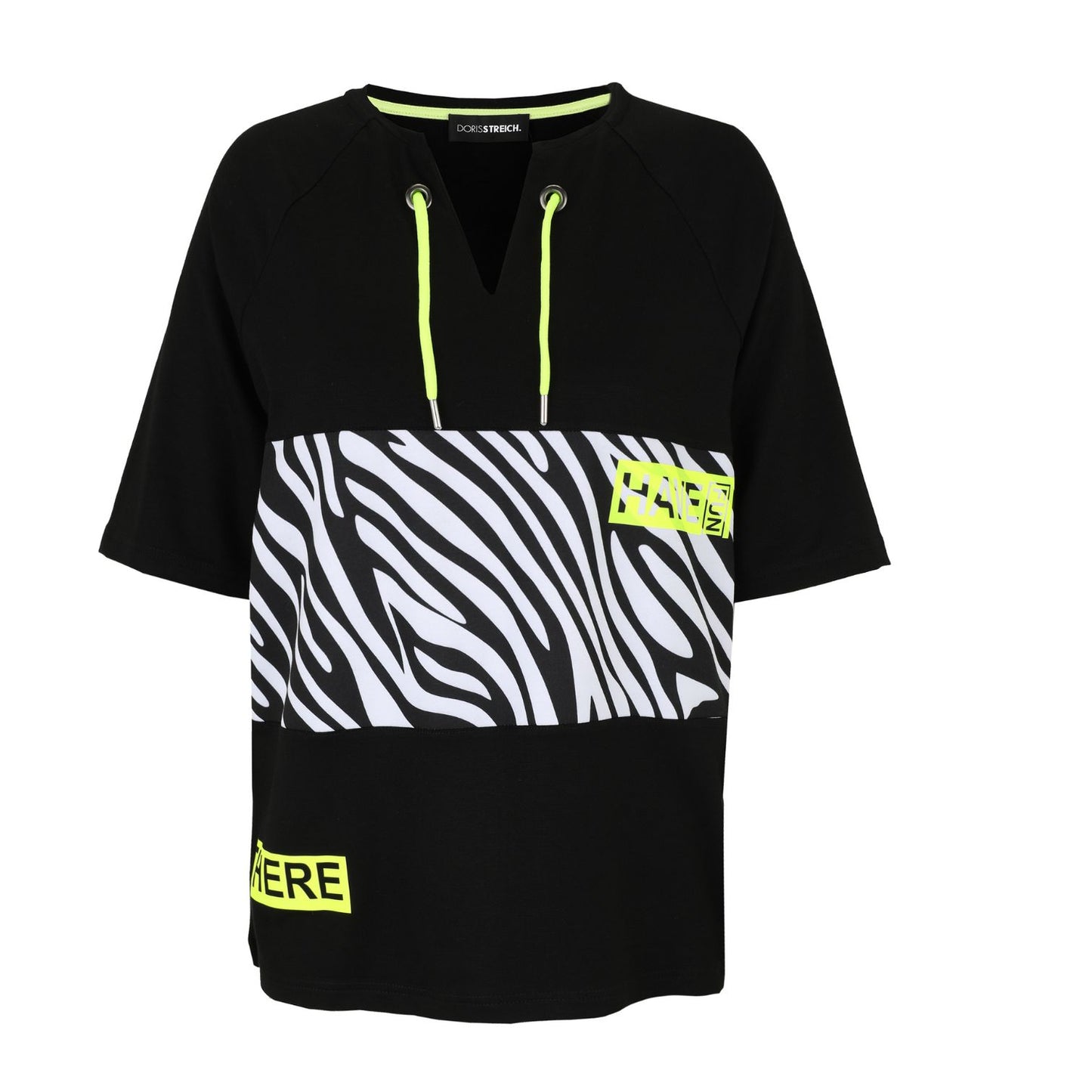 Doris Streich Shirt Schwarz Zebra Neon große Größen – Nickis XXL Fashion – Ansicht 2