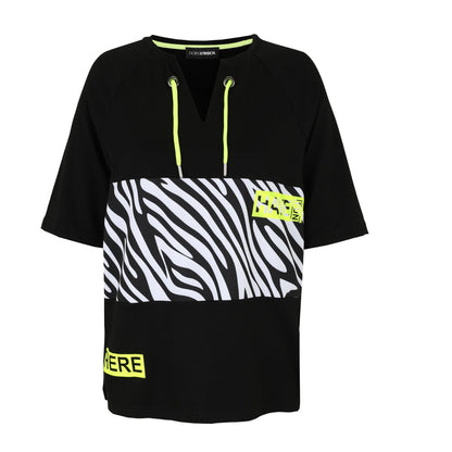 Doris Streich Shirt Schwarz Zebra Neon große Größen – Nickis XXL Fashion – Ansicht 2
