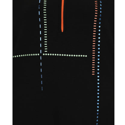 Doris Streich Shirt Schwarz mit bunten Highlights & Zipper