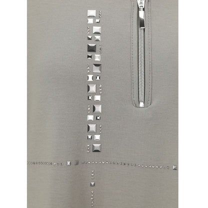 Doris Streich Shirt Taupe mit silbernen Highlights & Zipper