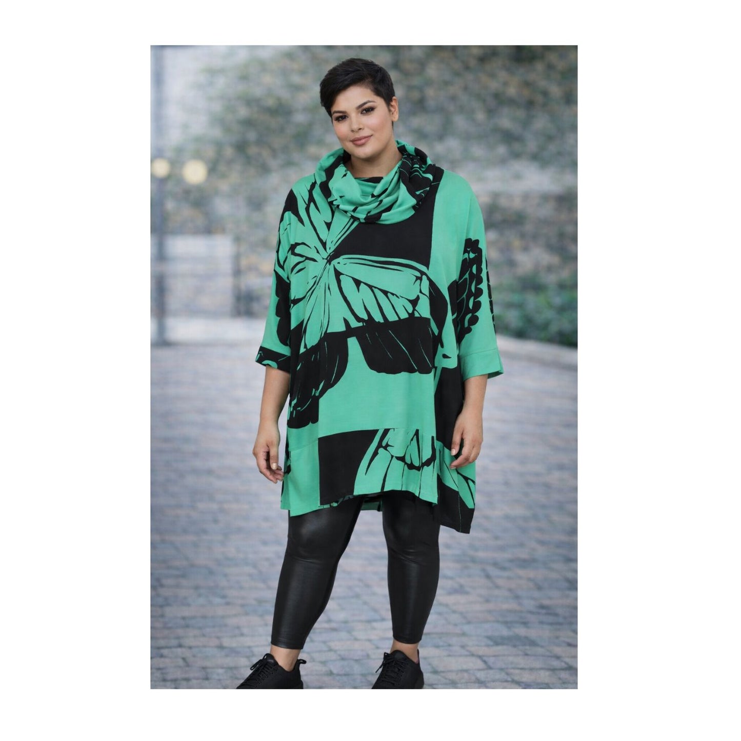 Doris Streich Tunika Grün-Schwarz Oversize große Größen – Nickis XXL Fashion