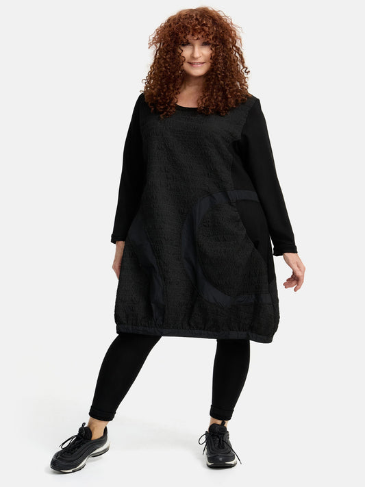 DYB - Do your best Shirt Long Tunika Kleid schwarz grau Crash Einsätze 42 - 56