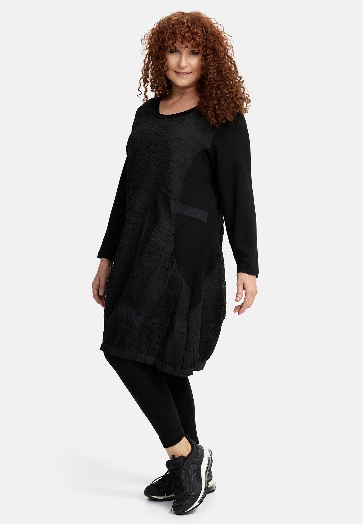 DYB - Do your best Shirt Long Tunika Kleid schwarz grau Crash Einsätze 42 - 56