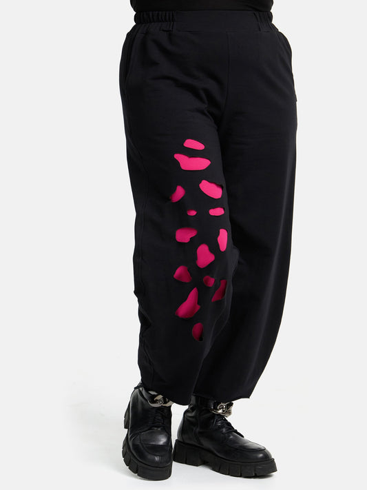 DYB Hose Laser Cut Schwarz Pink 40 - 56