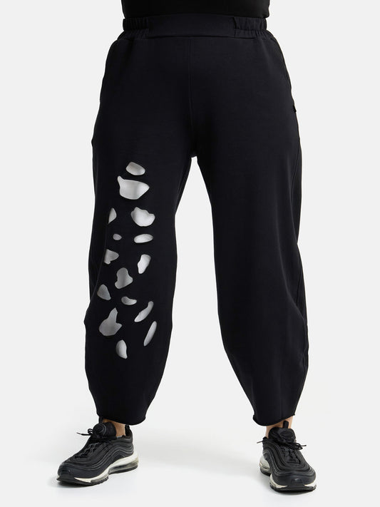 DYB Hose Laser Cut Schwarz Weiß große Größen – Nickis XXL Fashion
