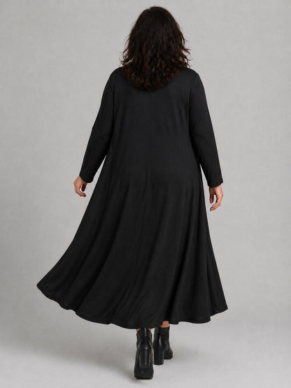 Frenzi Kleid Strahlendruck Oversize – Einheitsgröße 44–58, Schwarz/Bunt