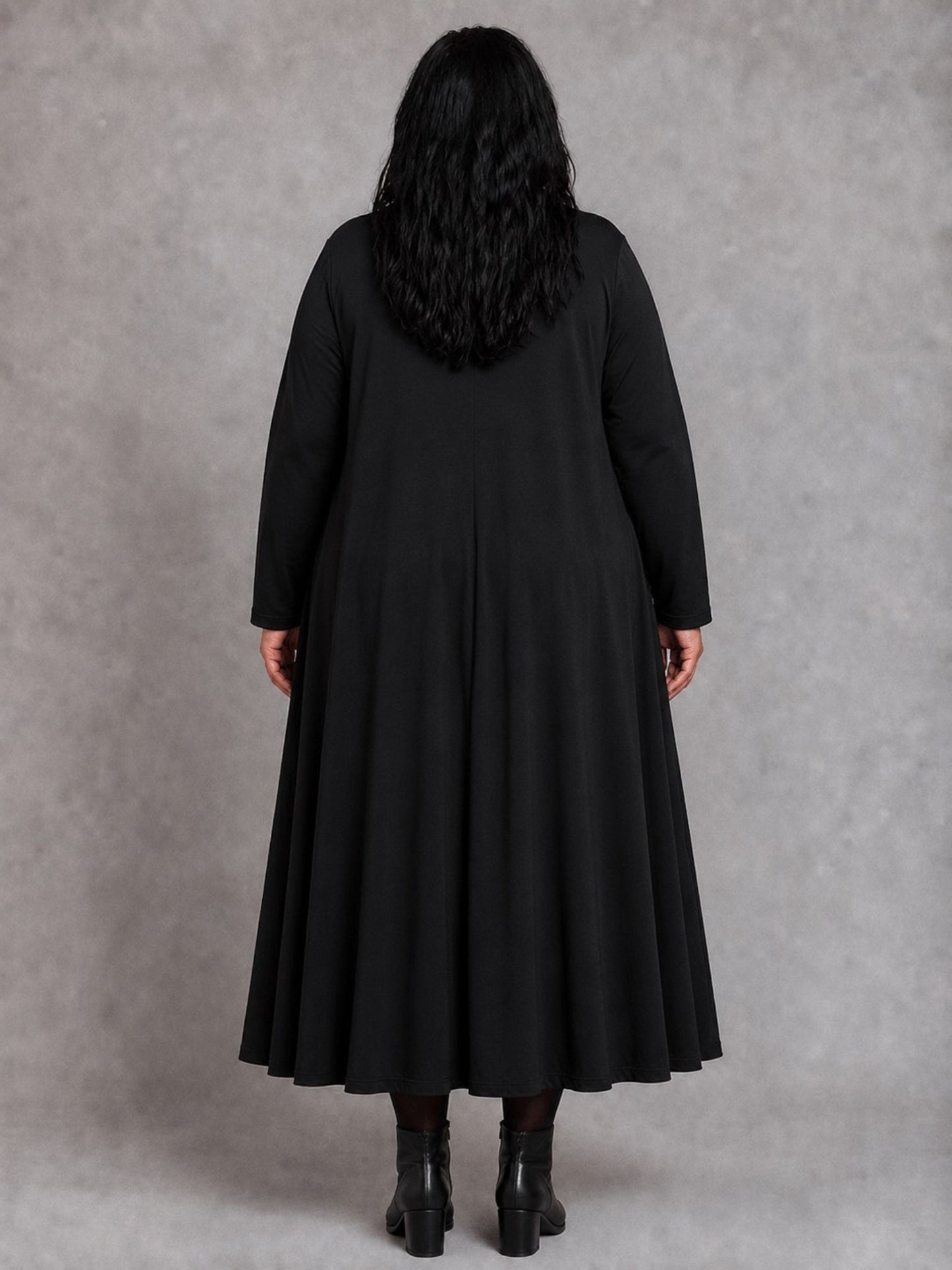 Frenzi Kleid Blütendruck Rot Oversize – Einheitsgröße 44–58, Schwarz/Rot