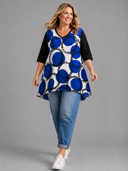 Frenzi Oversize Shirt mit Blumendruck – große Größen 44–58 – Einheitsgröße