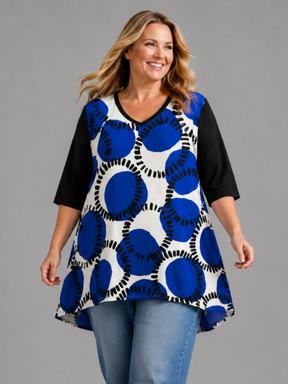 Frenzi Oversize Shirt mit Blumendruck – große Größen 44–58 – Einheitsgröße
