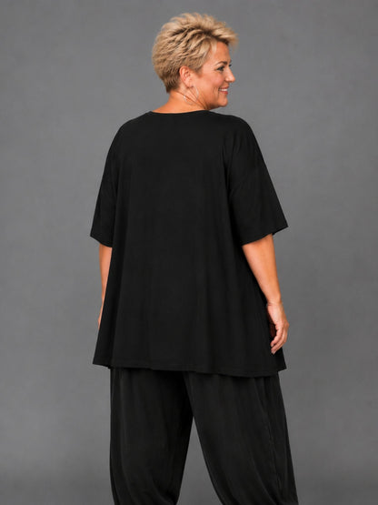 Frenzi Oversize Shirt Dalmatiner-Print schwarz