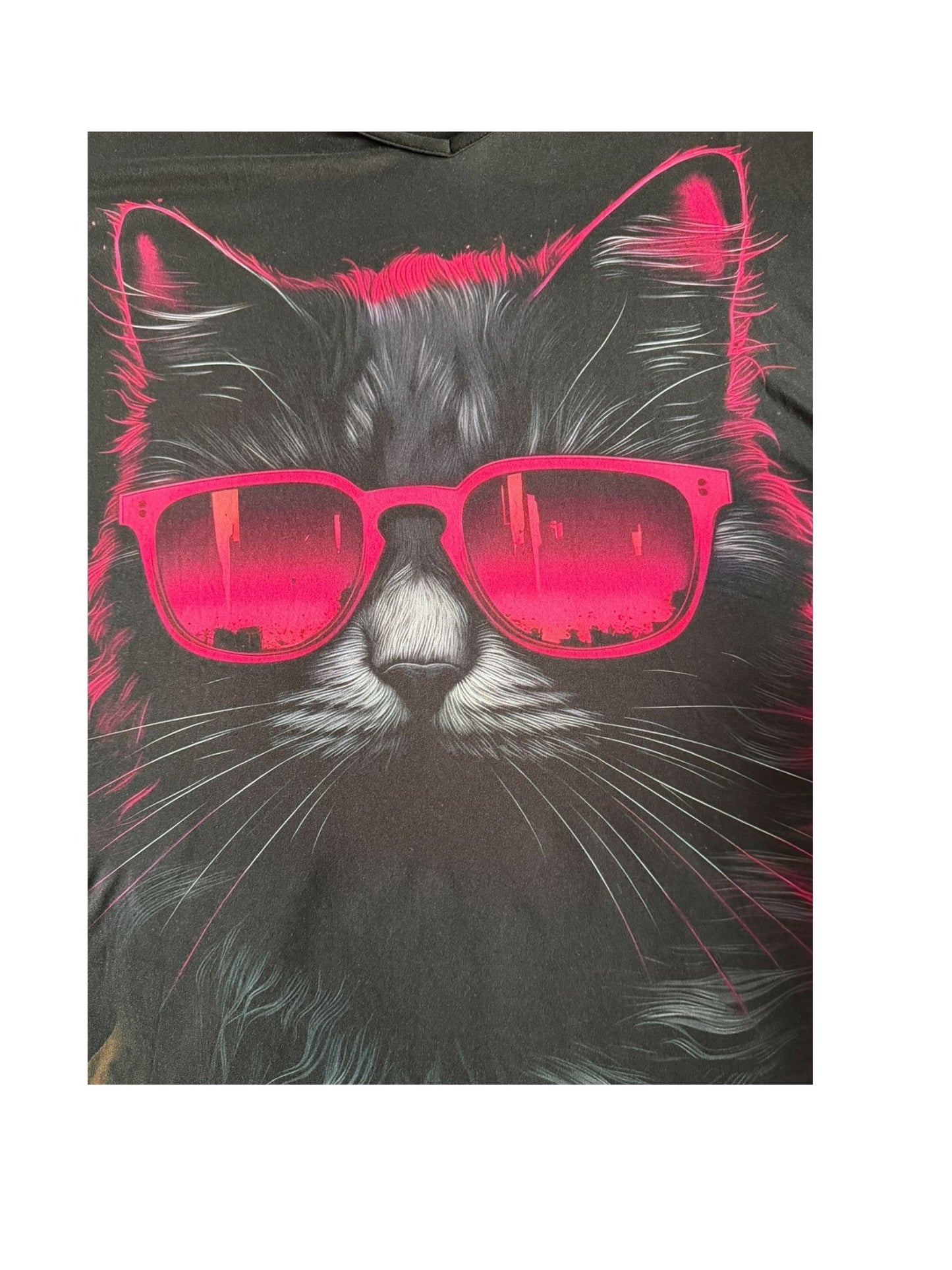 Frenzi Oversize Shirt große Größen – Katzenlook in Pink