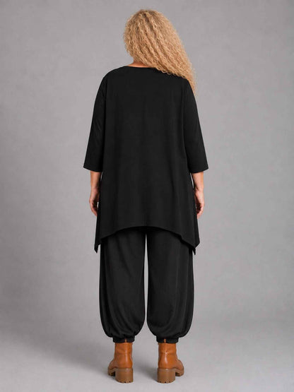 Frenzi Shirt Katzen-Druck mit Sonnenbrille Oversize – Einheitsgröße 44–56, Schwarz/Bunt
