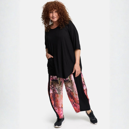 Frenzi4U Ballonhose Print Pink Orange Schwarz